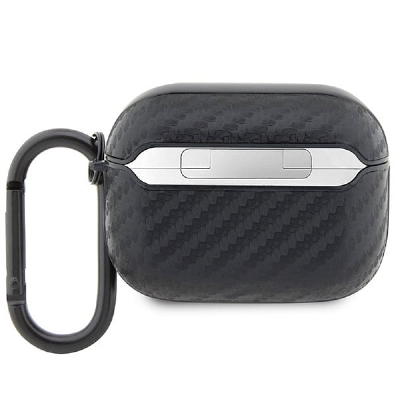 BMW BMAPWMPUCA2 Carbon Double Metal Logo Apple AirPods Pro įkrovimo dėklo dangtelis, juodas