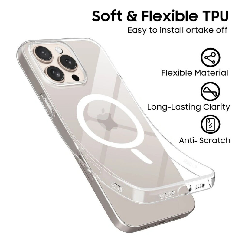 Tech-Protect Flexair MagSafe dėklas, skirtas Apple iPhone 16 Pro Max, permatomas