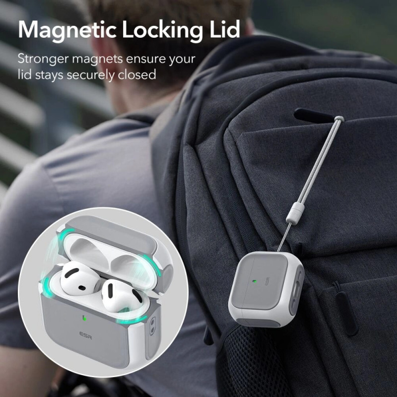 ESR Orbit HaloLock MagSafe dėklas Apple AirPods 4, baltas
