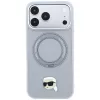Karl Lagerfeld with Ring Stand 360 Karl Head Pin MagSafe dėklas, skirtas Apple iPhone 18 Pro / 17 Pro, pilkas (KF003235)