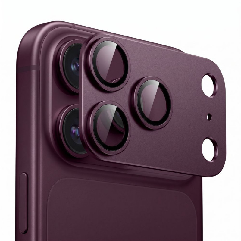 Tech-Protect Camfull Fit+ Apple iPhone 18 Pro fotoaparato objektyvo apsauga, Burgundy