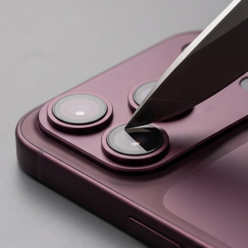 Tech-Protect Camfull Fit+ Apple iPhone 18 Pro fotoaparato objektyvo apsauga, Burgundy