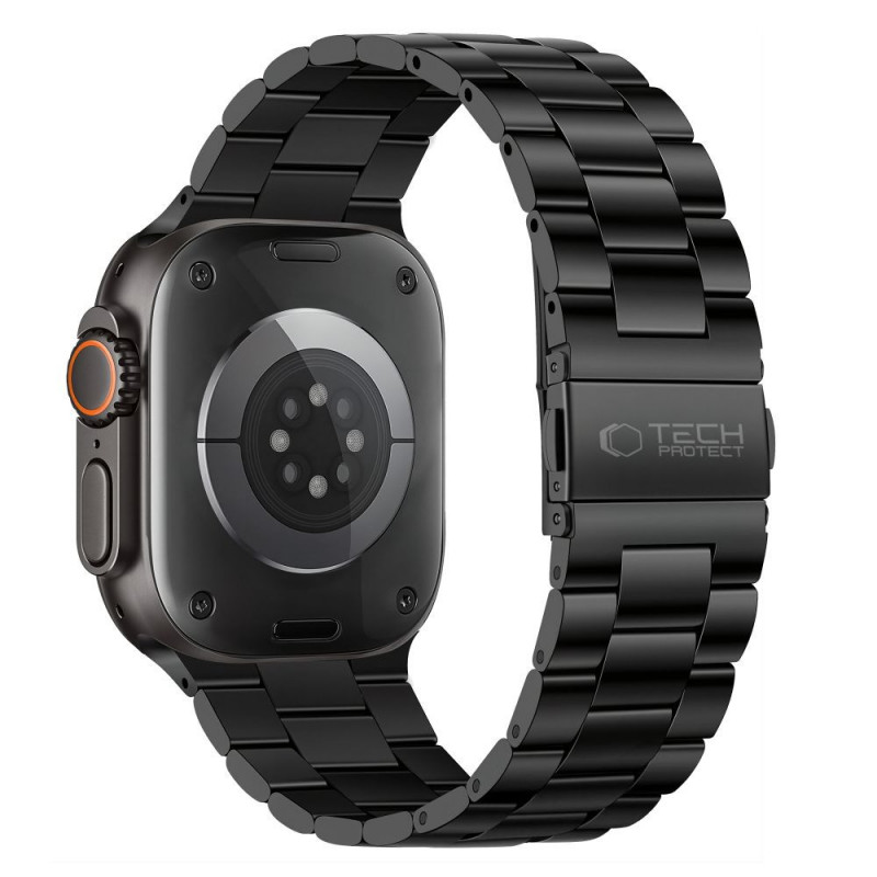 Tech-Protect Stainless THP6099 Apple Watch 8 / 9 / 10 / 11 / 12 / SE / Ultra 44/45/46/49 mm nerūdijančio plieno apyrankė, juoda