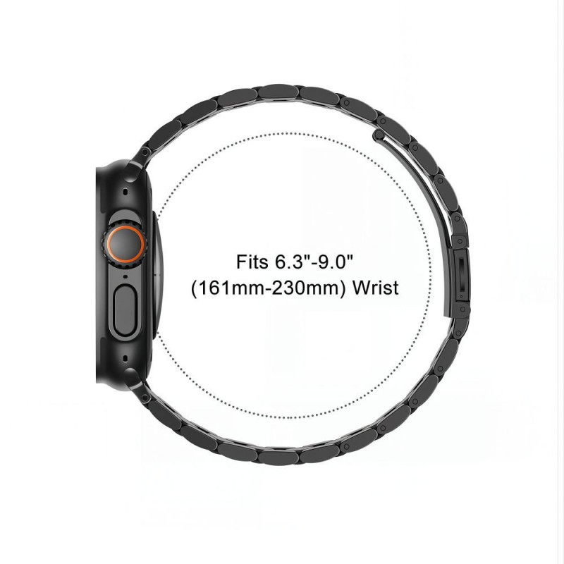 Tech-Protect Stainless THP6099 Apple Watch 8 / 9 / 10 / 11 / 12 / SE / Ultra 44/45/46/49 mm nerūdijančio plieno apyrankė, juoda