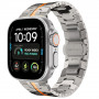 Tech-Protect Stainless THP6100 Apple Watch 8 / 9 / 10 / 11 / 12 / SE / Ultra 44/45/46/49 mm nerūdijančio plieno apyrankė, Titanium/Orange