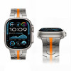 Tech-Protect Stainless THP6100 Apple Watch 8 / 9 / 10 / 11 / 12 / SE / Ultra 44/45/46/49 mm nerūdijančio plieno apyrankė, Titanium/Orange