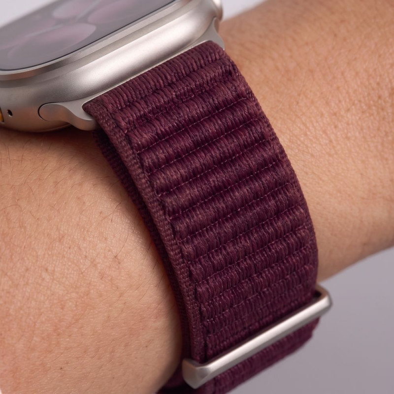Tech-Protect Nylonloop Apple Watch 8 / 9 / 10 / 11 / 12 / SE / Ultra 44/45/46/49 mm laikrodžio dirželis, Deep Burgundy