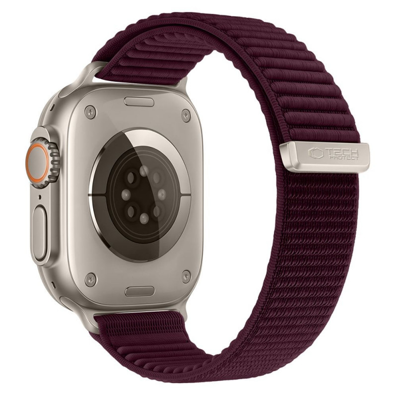 Tech-Protect Nylonloop Apple Watch 8 / 9 / 10 / 11 / 12 / SE / Ultra 44/45/46/49 mm laikrodžio dirželis, Deep Burgundy