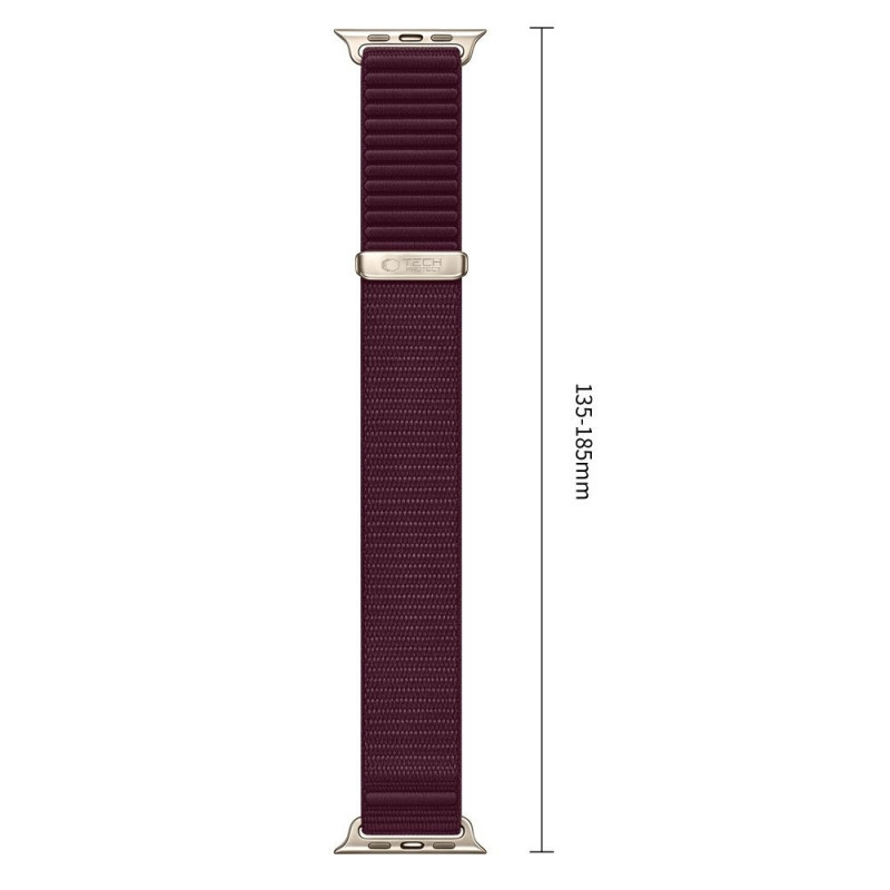 Tech-Protect Nylonloop Apple Watch 8 / 9 / 10 / 11 / 12 / SE / Ultra 44/45/46/49 mm laikrodžio dirželis, Deep Burgundy