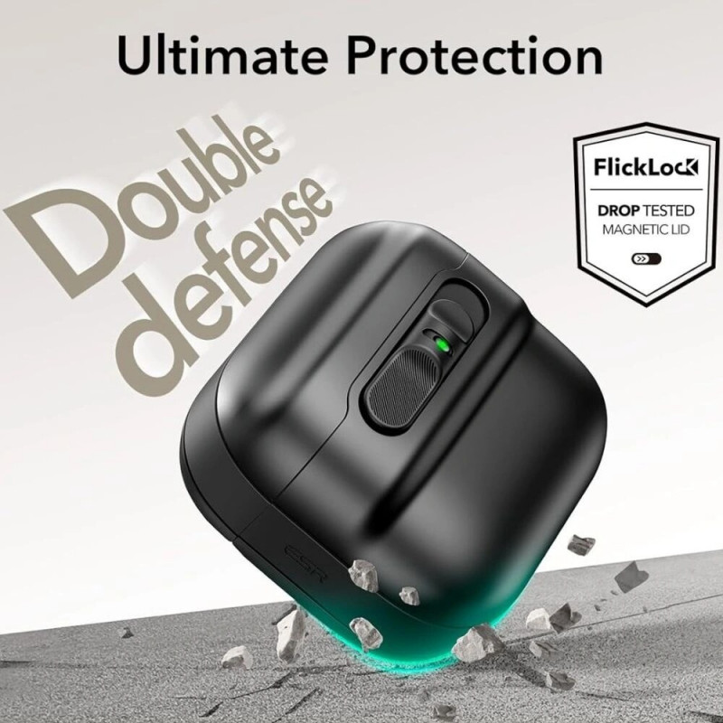 ESR Pulse HaloLock MagSafe dėklas, skirtas Apple AirPods 4, juodas