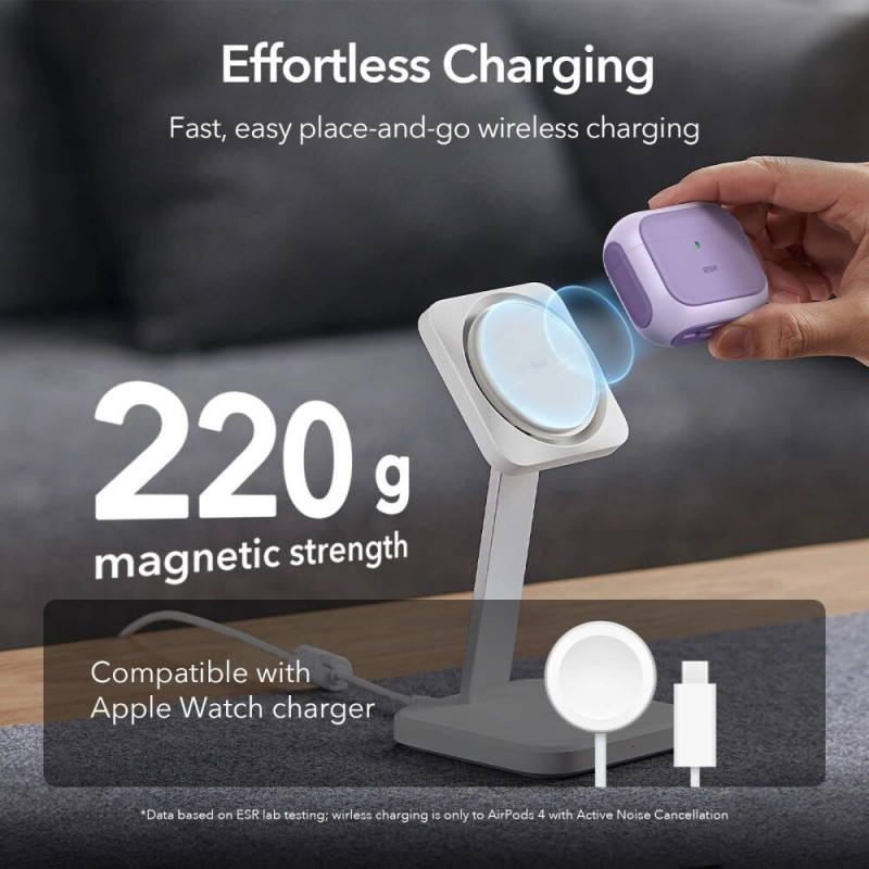 ESR Orbit HaloLock MagSafe dėklas Apple AirPods 4, purpurinis
