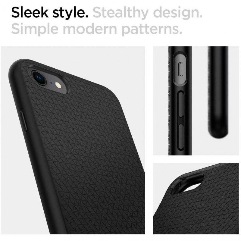 Spigen Liquid Air dėklas, skirtas Apple iPhone SE 2022 / SE 2020 / 8 / 7, juodas