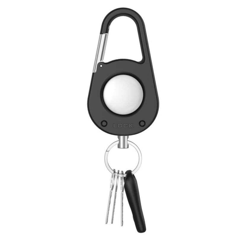 Tech-Protect Slidelock Carabiner raktų pakabuko dėklas, skirtas Apple AirTag 1/2, juodas