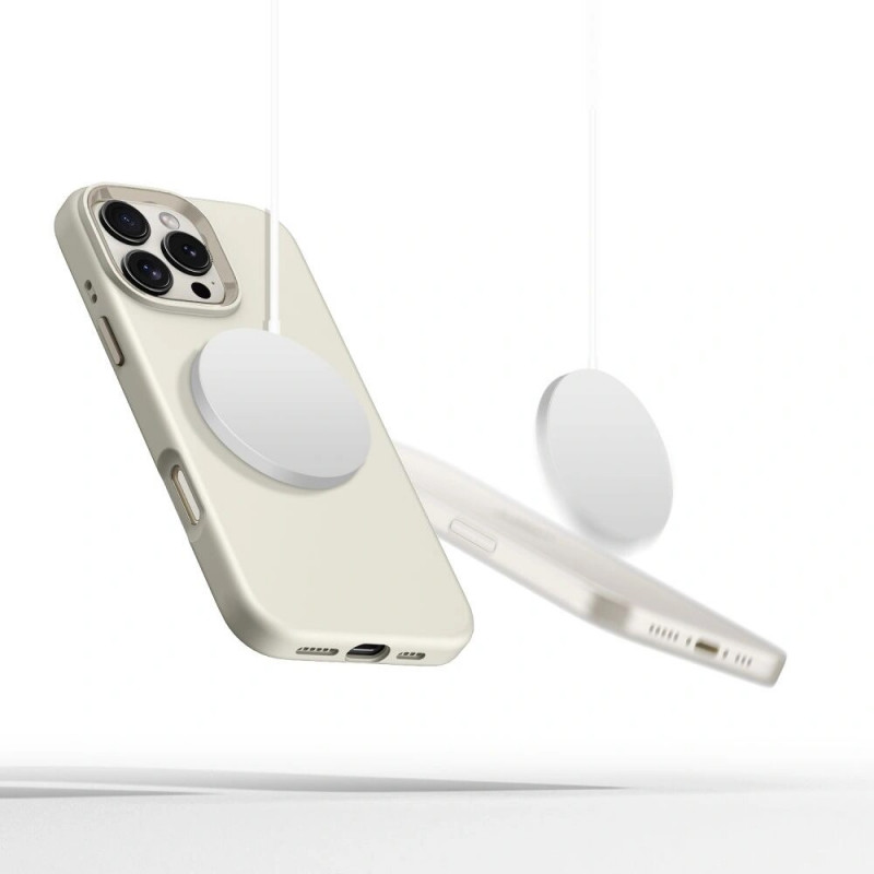 Tech-Protect silikoninis Pure MagSafe dėklas, skirtas Apple iPhone 16 Pro, Cosmic Latte