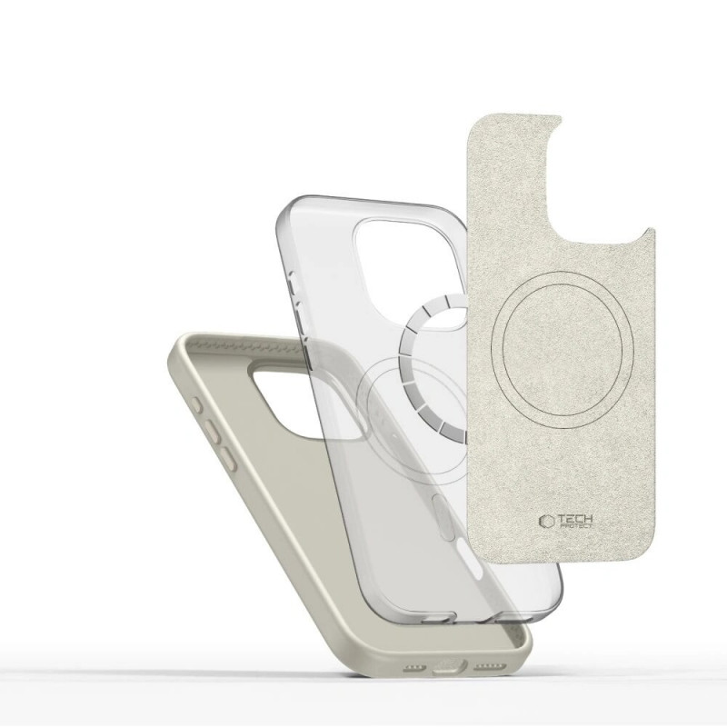 Tech-Protect silikoninis Pure MagSafe dėklas, skirtas Apple iPhone 16 Pro, Cosmic Latte