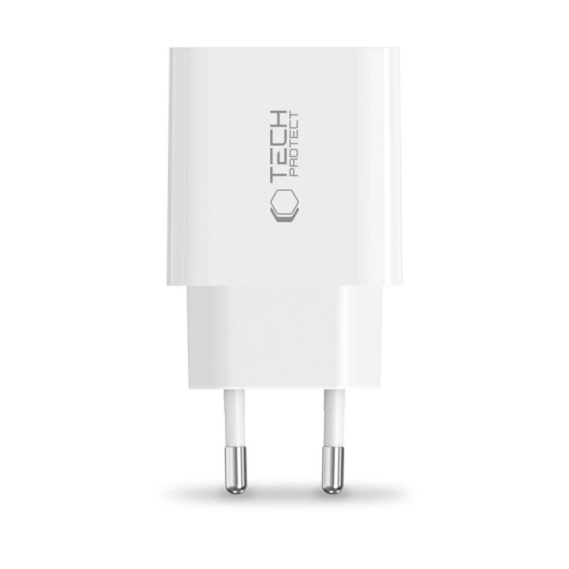 Tech-Protect NC20W 1 prievado USB-C sieninis įkroviklis PD20W, baltas