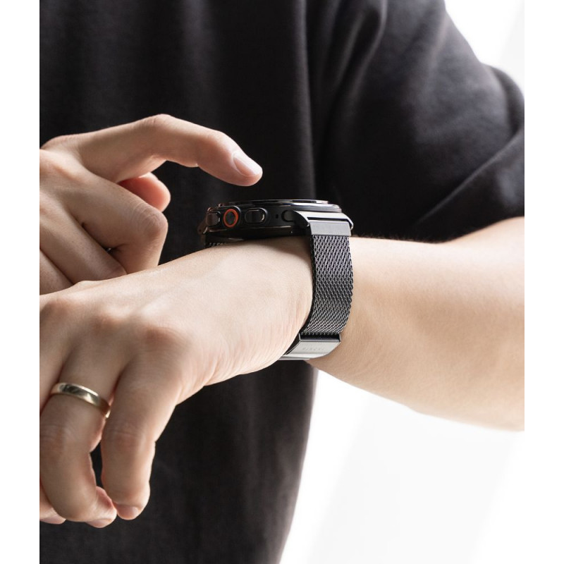 Ringke Metal One Mesh RGK12092 laikrodžio apyrankė, skirta Samsung Galaxy Watch Ultra 1 / 2 (2024-2026) 47 mm, juoda