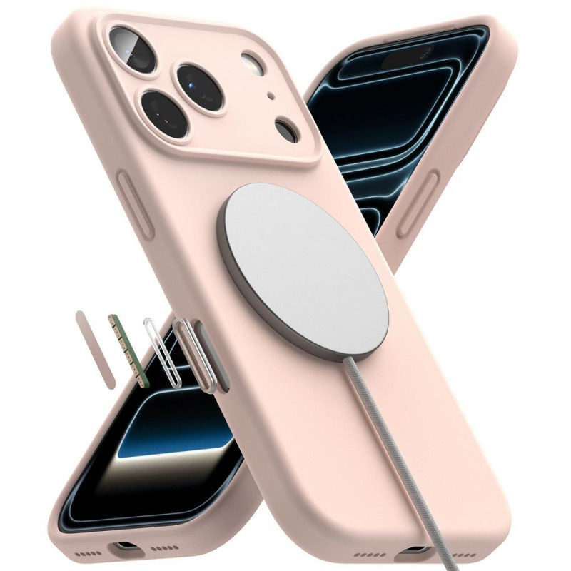 Ringke silikoninis magnetinis MagSafe dėklas, skirtas Apple iPhone 18 Pro, Pink Sand
