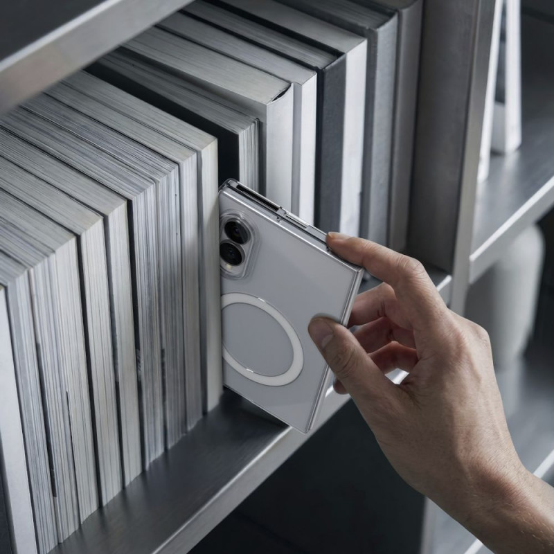 Spigen AirSkin MagSafe dėklas Samsung Galaxy Z Fold 8, permatomas/baltas