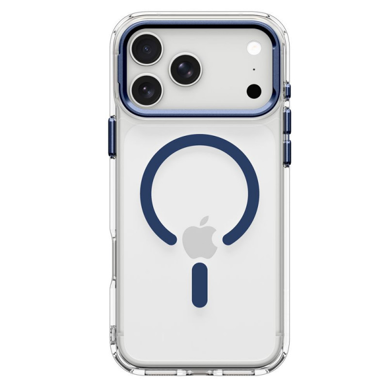Spigen Ultra Hybrid Optik S MagSafe dėklas, skirtas Apple iPhone 17 Pro / 18 Pro, permatomas / tamsiai mėlynas