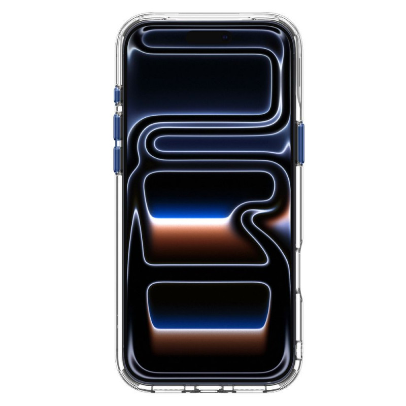 Spigen Ultra Hybrid Optik S MagSafe dėklas, skirtas Apple iPhone 17 Pro / 18 Pro, permatomas / tamsiai mėlynas