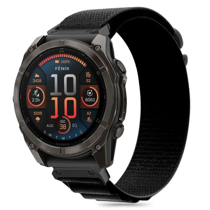Tech-Protect Nylon Pro apyrankė, skirta Garmin Fenix 5 / 6 / 6 Pro / 7 / 8 (47 mm) / E, juoda
