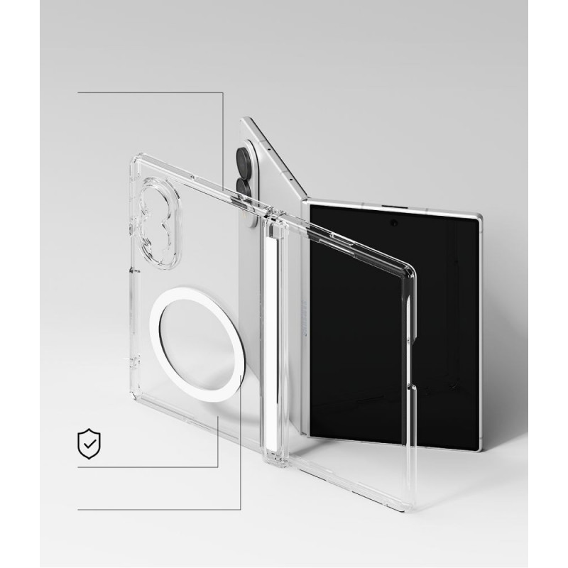 Ringke Fusion Flap Magnetic MagSafe dėklas, skirtas Samsung Galaxy Z Fold 8, permatomas