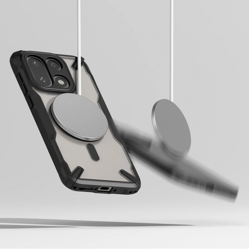 Ringke Fusion-X Magnetic MagSafe dėklas skirtas OnePlus 15, juodas