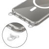Tech-Protect Tech-Protect FlexAir Chain MagSafe dėklas, skirtas Apple iPhone 16, permatomas, su pilku ir rožiniu pakabukais