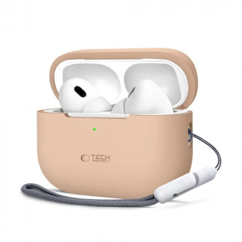 Tech-Protect silikoninis dėklas, skirtas Apple AirPods Pro 1/2, Caffe Latte