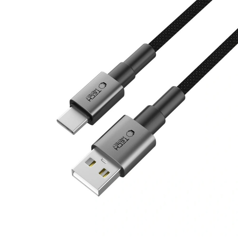 Tech-Protect Ultraboost DNA USB-A / USB-C kabelis 15W/3A 100 cm, Iron Grey