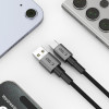Tech-Protect Ultraboost DNA USB-A / USB-C kabelis 15W/3A 100 cm, Iron Grey