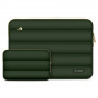 Tech-Protect Puffy 15-16" nešiojamojo kompiuterio dėklas su priedų krepšeliu, Army Green
