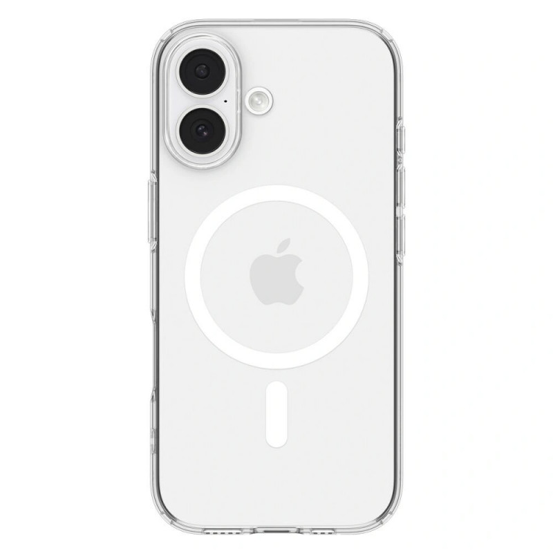 Spigen Liquid Crystal Mag MagSafe dėklas, skirtas Apple iPhone 17, skaidrus/baltas