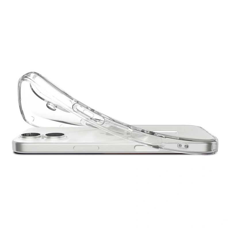 Spigen Liquid Crystal Mag MagSafe dėklas, skirtas Apple iPhone 17, skaidrus/baltas