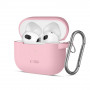 Tech-Protect silikoninis Silicone Hook dėklas Apple AirPods 3 su karabinu, Dusty Pink