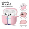Tech-Protect silikoninis Silicone Hook dėklas Apple AirPods 3 su karabinu, Dusty Pink
