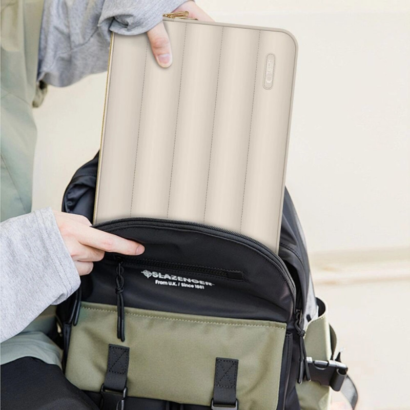 Tech-Protect Puffy nešiojamojo kompiuterio 13-14" dėklas su priedų krepšeliu, Sand