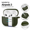 Tech-Protect silikoninis Silicone Hook dėklas, skirtas Apple AirPods 3, su karabinu, Olive Green