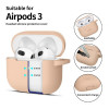 Tech-Protect silikoninis Silicone Hook dėklas su kabliu Apple AirPods 3, Caffe Latte