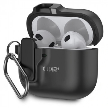 Tech-Protect plonas kabliuko dėklas Apple AirPods 4, juodas