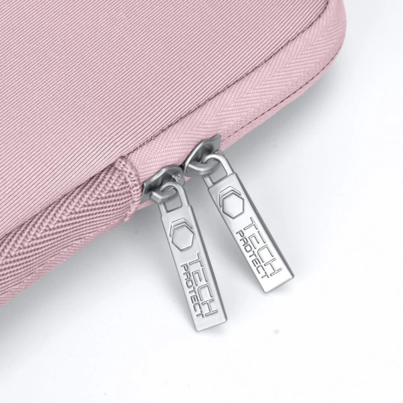 Tech-Protect NeoSlim nešiojamojo kompiuterio 15-16" dėklas su priedų krepšiu, Dusty Rose