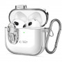 Tech-Protect plonas kabliukinis dėklas Apple AirPods 4, permatomas