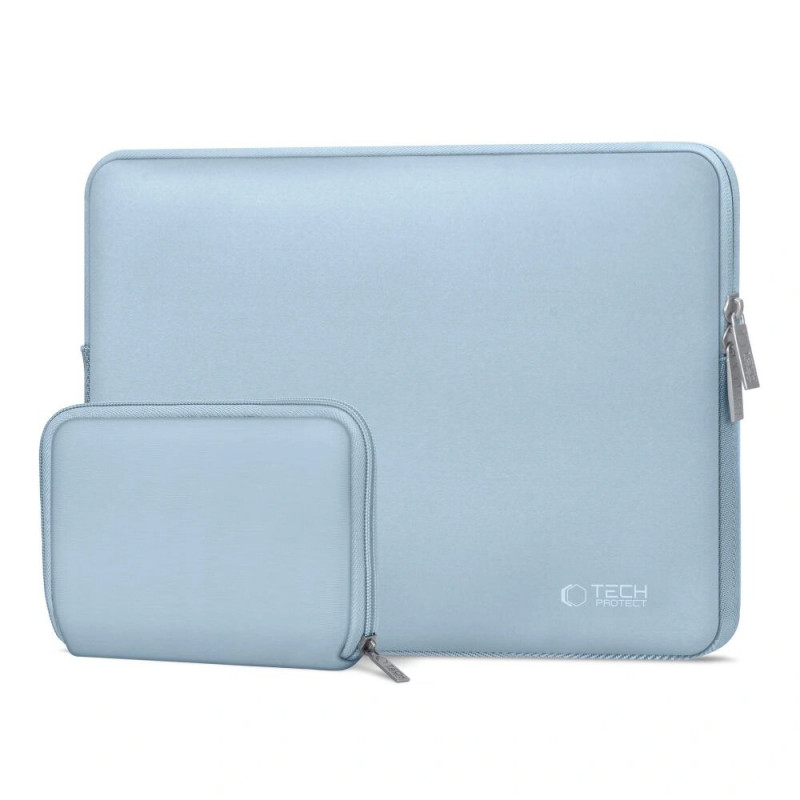 Tech-Protect NeoSlim nešiojamojo kompiuterio 13-14" dėklas su priedų krepšeliu, Winter Blue