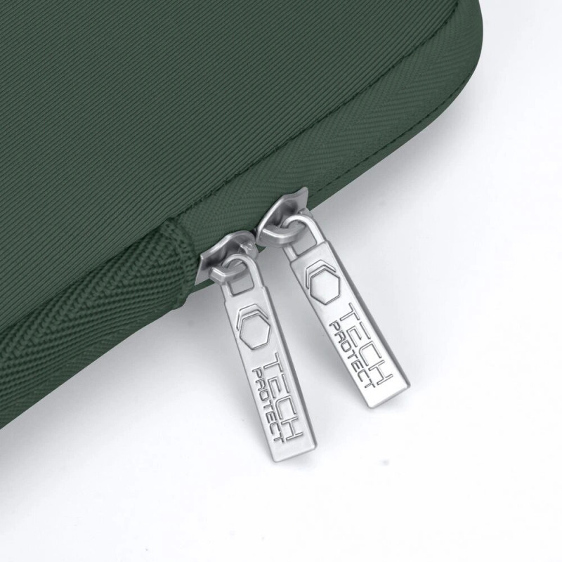 Tech-Protect NeoSlim nešiojamojo kompiuterio 13-14" dėklas su priedų krepšiu, Midnight Green