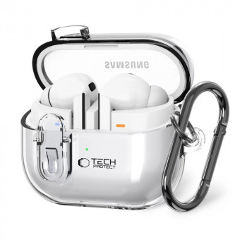 Tech-Protect FlexAir dėklas su karabinu Samsung Galaxy Buds 3 / 3 Pro, permatomas