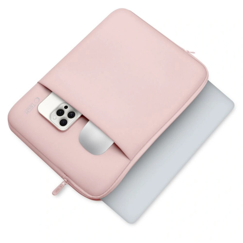 Tech-Protect neopreno nešiojamojo kompiuterio dėklas 13", Dusty Rose (rožinis)