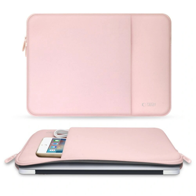 Tech-Protect neopreno nešiojamojo kompiuterio dėklas 13", Dusty Rose (rožinis)