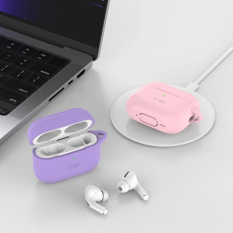 Tech-Protect silikoninis dėklas su kabliu Apple AirPods Pro 1 / 2, Baby Blue