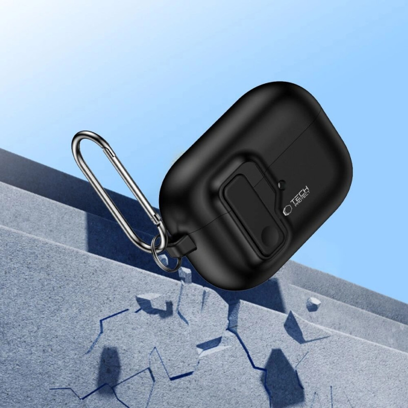 Tech-Protect plonas dėklas su kabliu Apple AirPods Pro 1 / 2, juodas